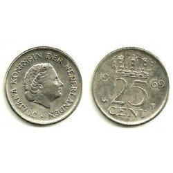 (183) Países Bajos. 1969. 25 Cents (MBC)