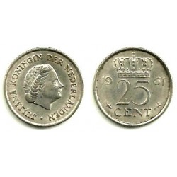 (183) Países Bajos. 1961. 25 Cents (MBC)